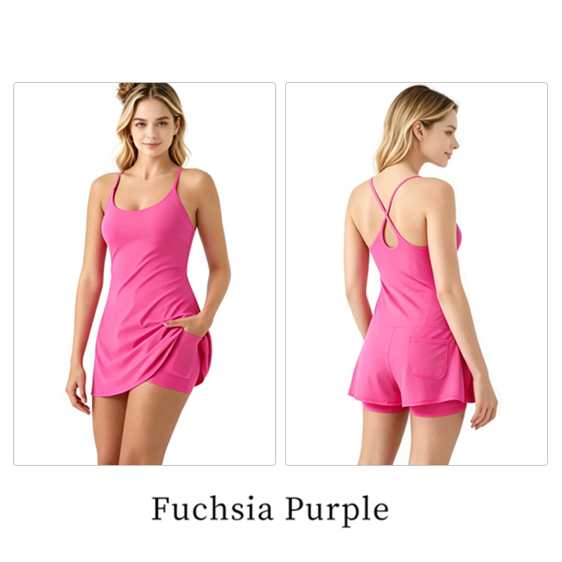 💖 Summer Sale—Women’s Backless Active Mini Dress with Built-In Shorts