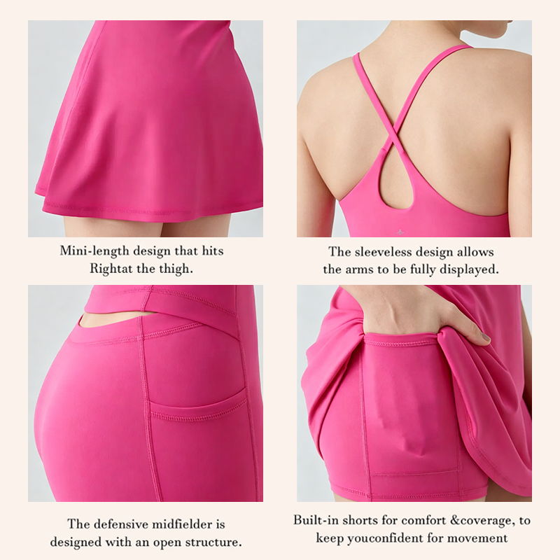 💖 Summer Sale—Women’s Backless Active Mini Dress with Built-In Shorts