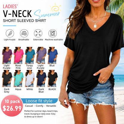 ☀️ Summer Essential | Women’s Breathable V-Neck Short Sleeve Top