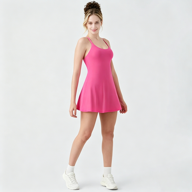 💖 Summer Sale—Women’s Backless Active Mini Dress with Built-In Shorts