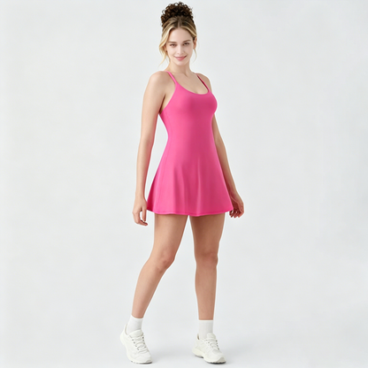 💖 Summer Sale—Women’s Backless Active Mini Dress with Built-In Shorts